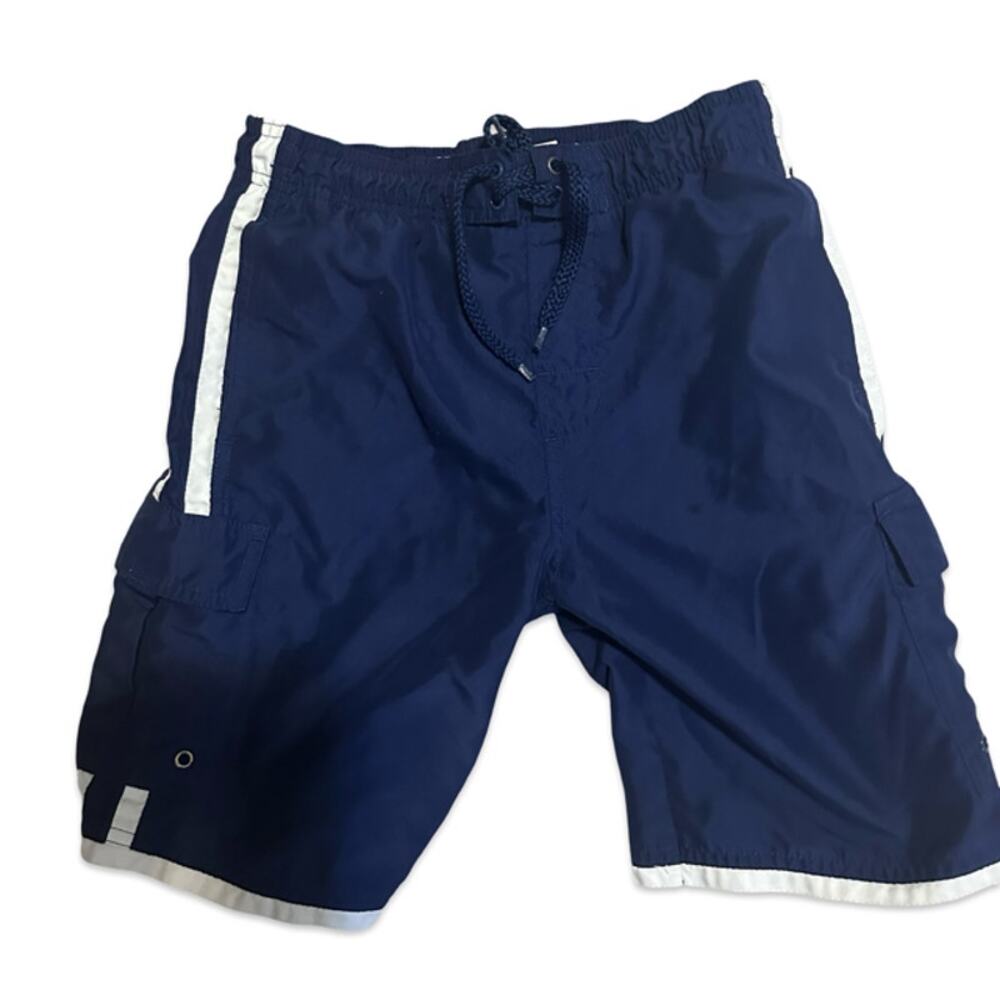 Sand N Sun Boys Swim Trunks Size 6/7 Blue White